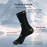 Chaussettes de ski personnalisées pour équipe, épaisses, avec fond en tissu éponge, absorbant l'humidité, antidérapantes, amortissantes, pour la randonnée, le snowboard, les sports de plein air