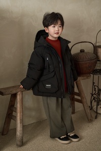 Unisex trẻ em áo khoác trắng vịt xuống đầy 100% polyester vỏ rửa sạch Windproof trùm đầu dây kéo túi 6-13y mùa đông ODM/OEM - Product Image 2