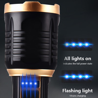 Projecteur extérieur longue portée multifonction étanche 4 modes, lampe torche LED avec batterie solaire et USB