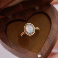 Bague en tungstène avec opale naturelle, couleur feu intense, design de niche haut de gamme, motif dragon et phénix, couleur bonbon, luxe léger, exquis, style Ins