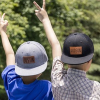 Casquette de camionneur unisexe à séchage rapide et légère pour l'extérieur, personnalisable avec logo, casquette de baseball sportive avec patch en cuir