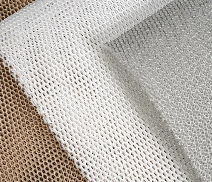 Oeko-Tex Certificated 2023 New Fashion Custom 6Mm Small Hexagon Washable Air Mesh 3D Spacer Fabric Anti-bacterial For Pillow