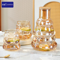 Carafe à thé en verre borosilicate de haute qualité, forme spéciale, résistante à la chaleur, avec couvercle en bambou, qualité alimentaire, directement de l'usine