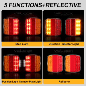 <span class=keywords><strong>Feu</strong></span> arrière de remorque LED étanche IP67, 5 fonctions, certifié ECE, ajustement universel 12V-24V - Product Image 5