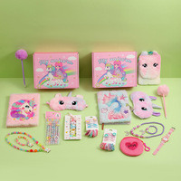 NOUVEAU Coffret cadeau licorne pour enfants Coffret cadeau d'anniversaire pour filles Coffret de papeterie mignon Accessoires de bijoux pour enfants