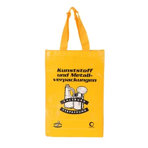 reusable morandi color foldable shopping bag fashion printed tote bag pp woven bag