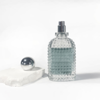 Flacon de parfum vide transparent de 80 ml avec bouchon sphérique, emballage cosmétique unique en relief, flacon pompe pour lotion, flacon pulvérisateur cosmétique