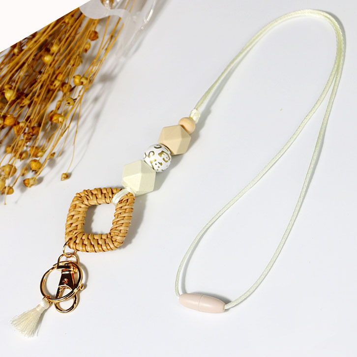 Wholesale Eco-friendly Personalized Pastel Silicone Beads Lanyard for Nurse Student Teacher ID Badge Gift with Custom Sizes Image 2