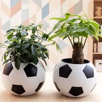 Pot de fleurs intelligent en forme de ballon de football créatif, auto-arrosant, pour la décoration de bureau et de maison