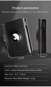 ที่ใส่บัตรป๊อปอัปพร้อมป้ายอากาศกระเป๋าสตางค์หนังน้ำหนักเบาป้องกันด้วย RFID - Product Image 2