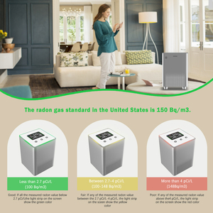 Detector de Gas Radón de Cámara de Iones Pulsados, Analizador de Gases, Lecturas Iniciales en 10 Minutos, Detector <span class=keywords><strong>Digital</strong></span> de Radón con Aplicación Tuya - Product Image 5