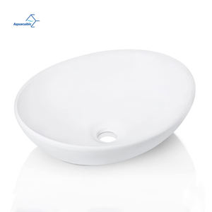 Санитарная посуда белый сосуд верхняя Раковина Овальная столешница ванная комната керамическая художественная умывальник для мытья рук - Product Image 6