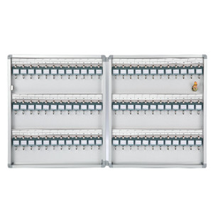 GLosen E0072 Wandgemonteerde sleutelkast van aluminiumlegering met 72 sleutelhangers en sleutelslot, geschikt voor autodealers/immobilisatiebureaus, etc. - Product Image 1