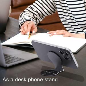 Support magnétique double face N52 2-en-1 pour ordinateur portable, support de téléphone détachable, support d'extension en aluminium pour utilisation sur bureau - Product Image 5