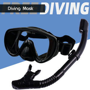 Masque de plongée avec tuba intégré pour adulte, en silicone et polycarbonate, équipement de sports nautiques - Product Image 3