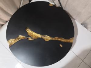 Tavolino da Caffè Rotondo in Legno Dorato di Lusso per <span class=keywords><strong>Arredamento</strong></span> Soggiorno - Product Image 4