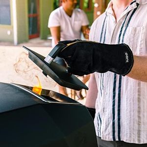 Gants de four à <span class=keywords><strong>pizza</strong></span> en cuir <span class=keywords><strong>Ooni</strong></span> - Résistants à la chaleur et au feu, protection pour barbecue, cheminée - Product Image 4