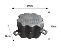 Plateforme flottante pour ponton en HDPE de haute qualité, plateforme océanique 500*500*400mm, bleu/orange/gris, flotteur pour ponton