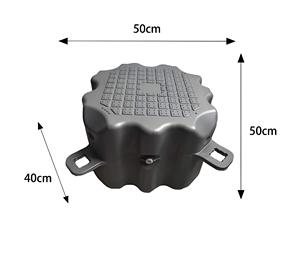 Hochwertige HDPE-Ponton-Bootsanlegestelle Schwimmende Dockplattform Meeresplattform 500*500*400mm Blau/Orange/Grau Pontonschwimmer - Product Image 4