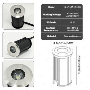 Низкое напряжение 1 Вт 3 Вт наружный наземный прожектор, ландшафтный прожектор, встраиваемый светильник ip65, водонепроницаемый подземный светодиодный светильник - Product Image 3