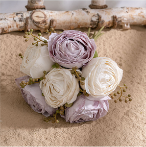 باقة ورد صناعي أنيقة وعصرية مصنوعة يدويًا لتزيين غرفة المعيشة وترتيبات الزهور في حفلات الزفاف - Product Image 6