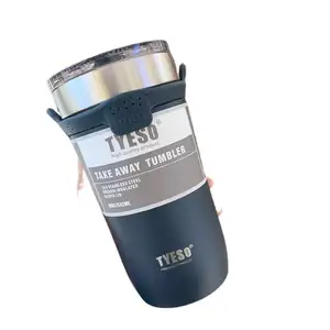 Tumbler Vacuum Insulated Modern Mug Wholesale Stainless Steel Travel Tyeso Tumbler with Silicone Holder Strap Mugs