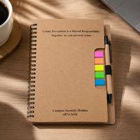 Carnet de notes OEM Campus avec autocollants écologiques colorés et stylo – Fabricant de carnets personnalisés