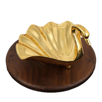 Groothandel Wegwerp Luxe Elegante Zinklegering Verguld 5 Inch Dierenvormig Schaalje voor Feest Gedroogd Fruit Snacks Opbergen Thuis