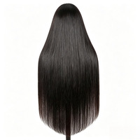 Perruque en cheveux humains avec dentelle frontale 13x4, perruque longue et droite à raie centrale densité 180%, perruques en cheveux humains véritables style européen