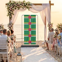 Drapeau de la Dominique personnalisé, toile de fond pliable en polyester multi-tailles, pour les rassemblements familiaux, les cabines photo et la décoration de fêtes à thème à domicile