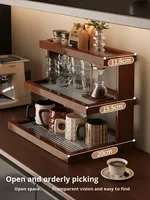 Support à tasses de bureau en acrylique, style antique, à 3 niveaux, étagère de rangement multi-niveaux, support à tasses pour table à manger, présentoir d'angle pour café, Dingshuai