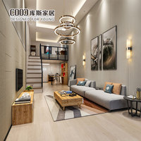 Meubles d'hôtel modernes de luxe 5 étoiles Foshan, ensemble de chambre à coucher en bois pour salon, appartement, villa