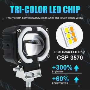 2 luces LED auxiliares antiniebla tipo ojo de ángel para motocicleta, coche, camión, todoterreno, barco - Product Image 2