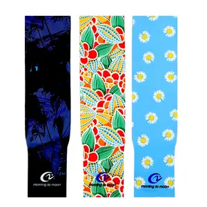 Cubiertas de brazo de protección solar Unisex cubierta de brazo deportes al aire libre hielo fresco Anti-uv mangas de brazo UPF50 + seda de hielo verano hombres impresión Digital