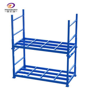 Özelleştirilebilir dayanıklı çelik çok seviyeli katlanabilir depo palet rafı kalınlaşmış tasarım istiflenebilir depolama tekerlekler ayrılabilir - Product Image 1