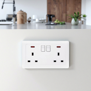 Delviz Wall Power <span class=keywords><strong>Panel</strong></span> Britain Outlet, Control de interruptor, con luz indicadora LED, AC 100 ~ 250V, enchufe eléctrico estándar del Reino Unido 13A - Product Image 4