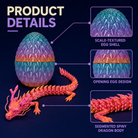 Ornement de dragon créatif imprimé en 3D, serpent entièrement articulé, jouet anti-stress pour cadeau, artisanat, décoration de la maison et du bureau