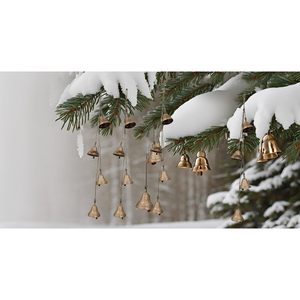 PARIJAT Artesanías-Cascabeles de hierro antiguo 4 cuerdas colgantes campanas de viento decorativas para el hogar jardín Campana decorativa de Navidad - Product Image 2