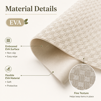 Tapis de protection pour tiroirs et étagères en EVA à texture tissée, antidérapant, imperméable, facile à découper, pour rangement de cuisine