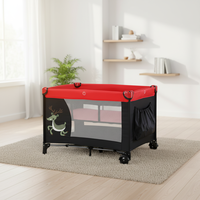 Lit bébé pliable et portable avec cadre métallique en maille respirante, design moderne - Berceau de chevet et parc pour enfants pour usage extérieur