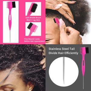 Wholesale Double Sided Bristle Edge Control <b>Hair</b> Comb <b>Brush</b> 3 in 1 Eyebrow <b>Brush</b> Comb Waterproof Two-in-One Design - Product Image 3