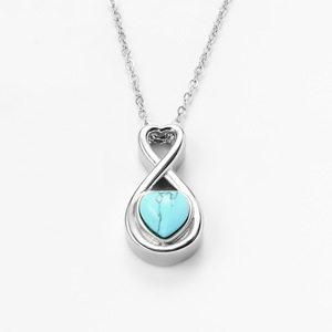 Amour Infinity Urne Collier pour Cendres Pierre Naturelle Incrusté Coeur Crémation Bijoux Bouteille De Parfum Cendres Titulaire Collier Mémorial - Product Image 6