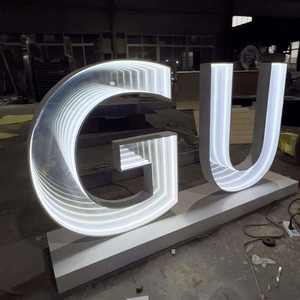 ป้ายโลโก้ <span class=keywords><strong>LED</strong></span> กระจกอินฟินิตี้ 3 มิติ แบบกำหนดเอง พร้อมดีไซน์อะคริลิกนีออนหลายชั้นแบบปรับแต่งได้ สำหรับตกแต่งสำนักงานธุรกิจและร้านเสริมสวย - Product Image 4