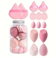 Nouveau 2026 YD Ensemble de 14 éponges de maquillage et houppettes violettes et roses, mini pot, éponge de maquillage personnalisée triangulaire plate avec boîte, vente en gros