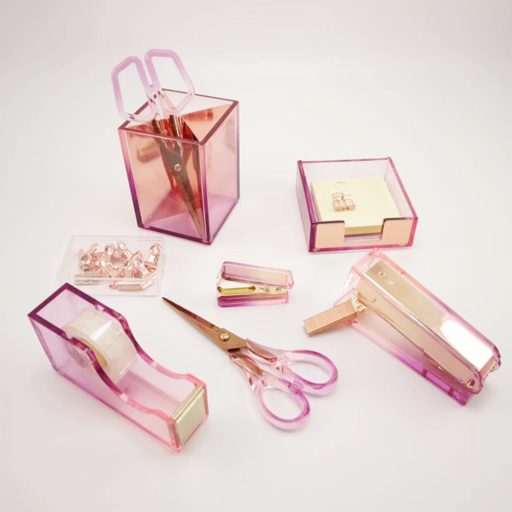 Набор цветных канцелярских принадлежностей, органайзеры для офисного стола, держатель для ручек, поднос размером букв A4, ручной степлер, диспенсер для ленты, набор для снятия скобок