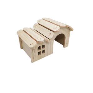 Qbellpet Vente en gros Offre Spéciale Bois Usine Personnalisé Couleur Bois Massif <span class=keywords><strong>Hamster</strong></span> Maison En Bois Maison Pour Animaux De Compagnie Coupe-Vent Cachette Cage - Product Image 5