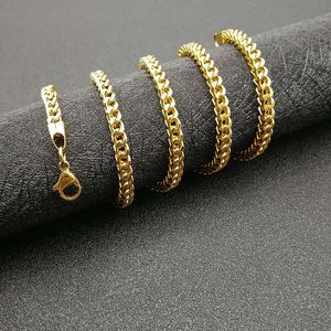 European American Hip Hop Gold <b>Chain</b> Necklace 4mm 70cm Polished <b>Titanium</b> Steel Welded Joints Party Fashion Jewelry - Product Image 3