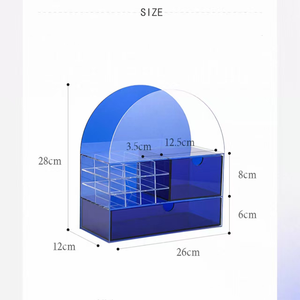 Boîte de rangement moderne en acrylique pour soins de la peau, organisateur de parfums de bureau avec forme rectangulaire en plastique PP et utilisation de cartes magnétiques - Product Image 6