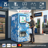 Distributeur automatique de glace commercial JOYVEND 150 kg avec gestion cloud par code QR pour station-service – Kiosque à glace automatique