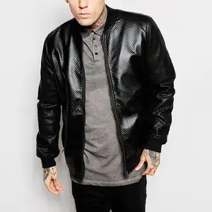 Clothing Suppliers Latest fashion design shiny blank biker man leather jacket